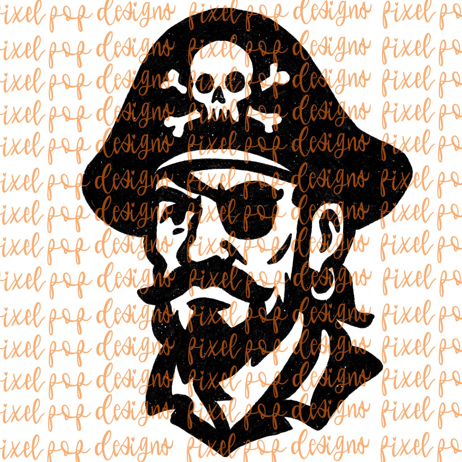 Pirate Fierce Mascot Hand Drawn Style PNG
