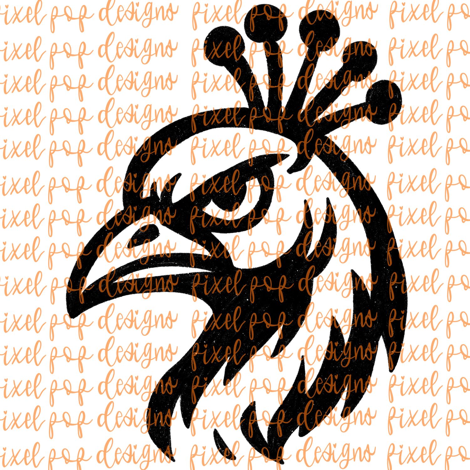 Peacock Fierce Mascot Hand Drawn Style PNG