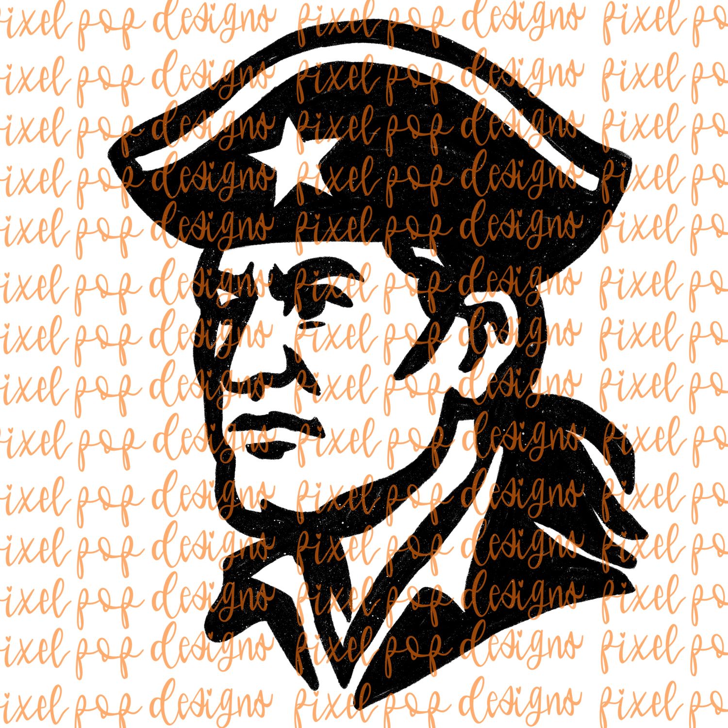 Patriot Fierce Mascot Hand Drawn Style PNG
