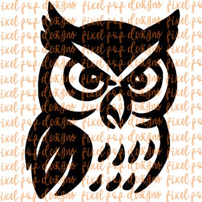 Owl Fierce Mascot Hand Drawn Style PNG