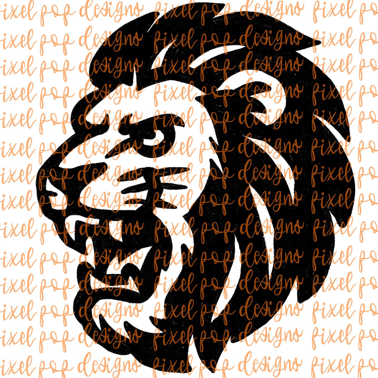 Lion Fierce Mascot Hand Drawn Style PNG