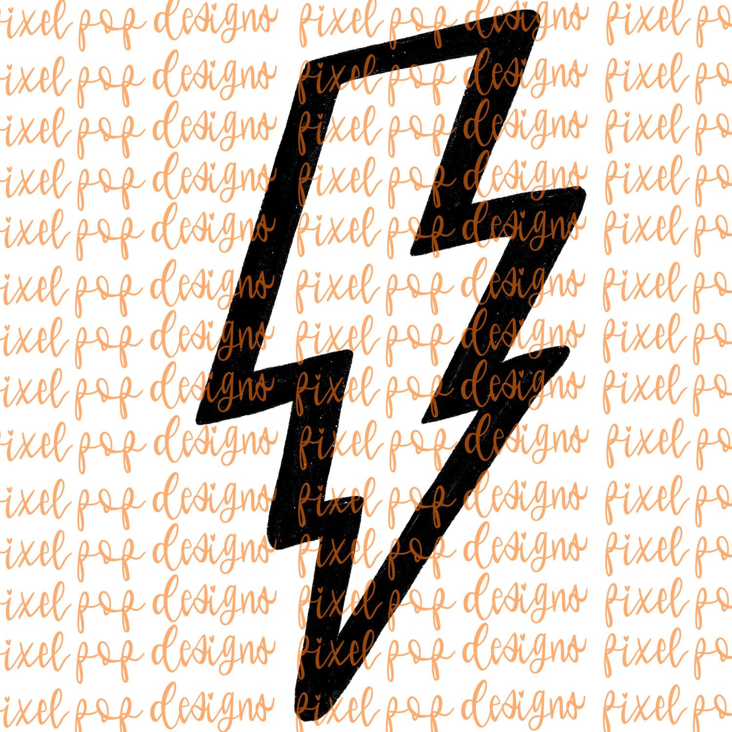 Lightning Bolt Fierce Mascot Hand Drawn Style PNG