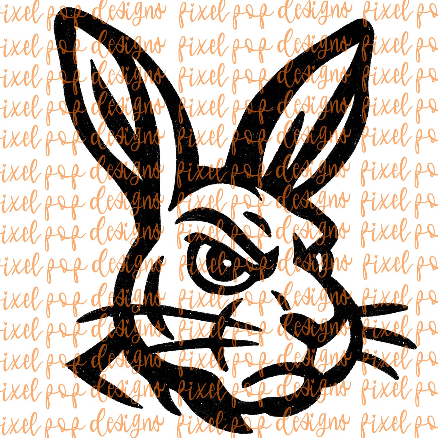 Jackrabbit Fierce Mascot Hand Drawn Style PNG