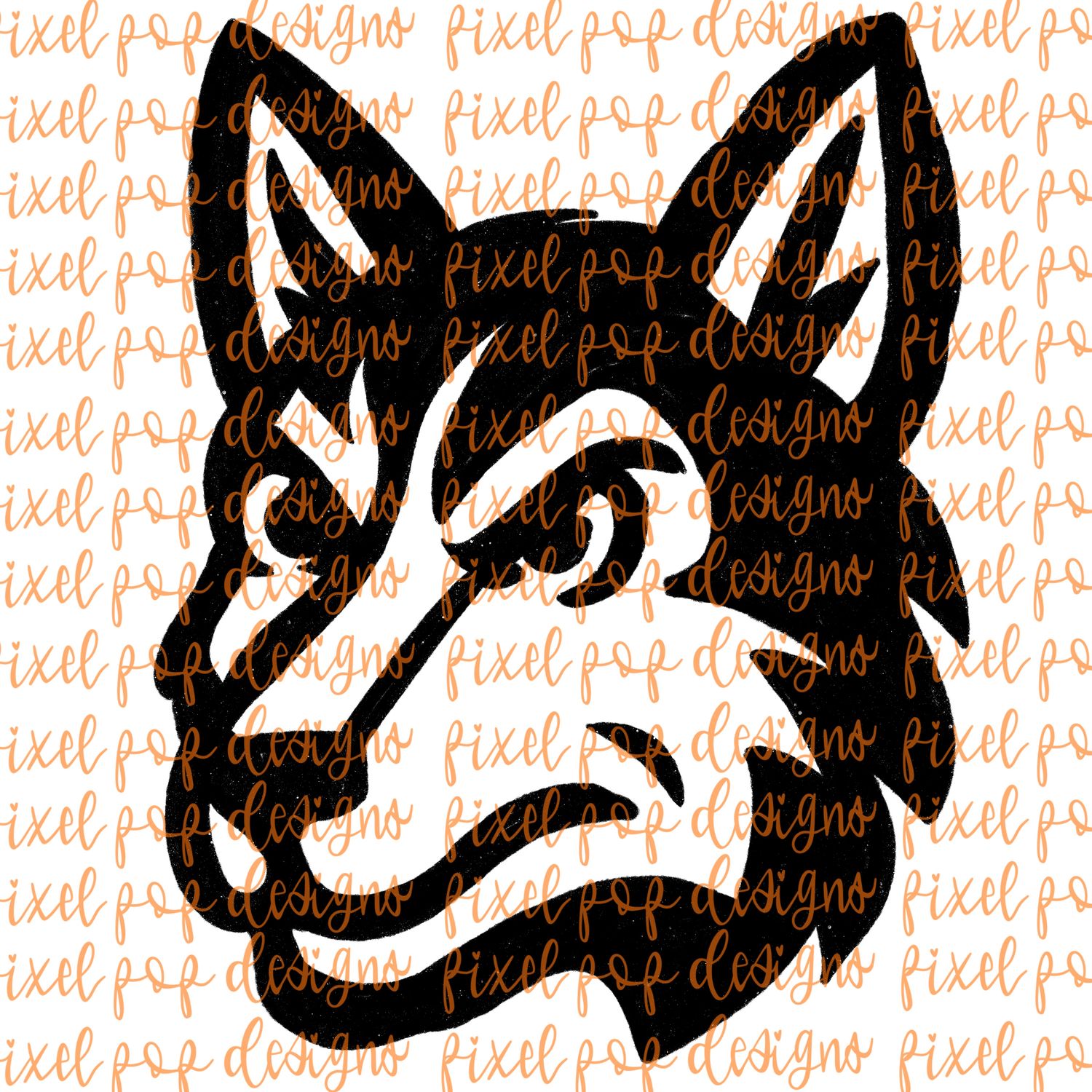 Husky Dog Fierce Mascot Hand Drawn Style PNG