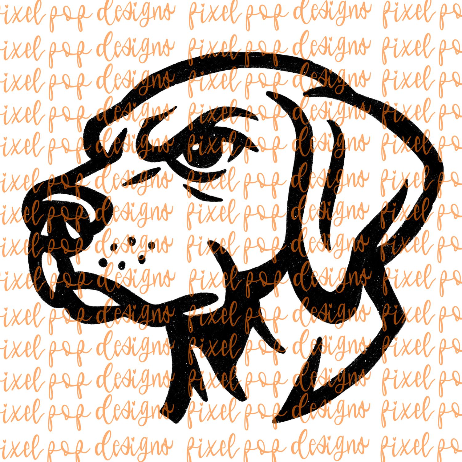 Pointer Dog Fierce Mascot Hand Drawn Style PNG