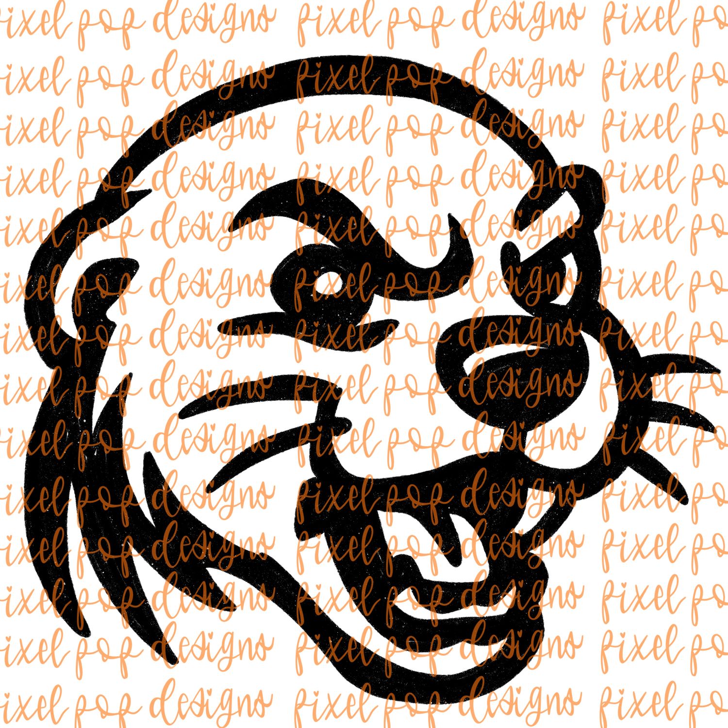 Otter Fierce Mascot Hand Drawn Style PNG