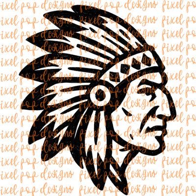 Indian Fierce Mascot Hand Drawn Style PNG