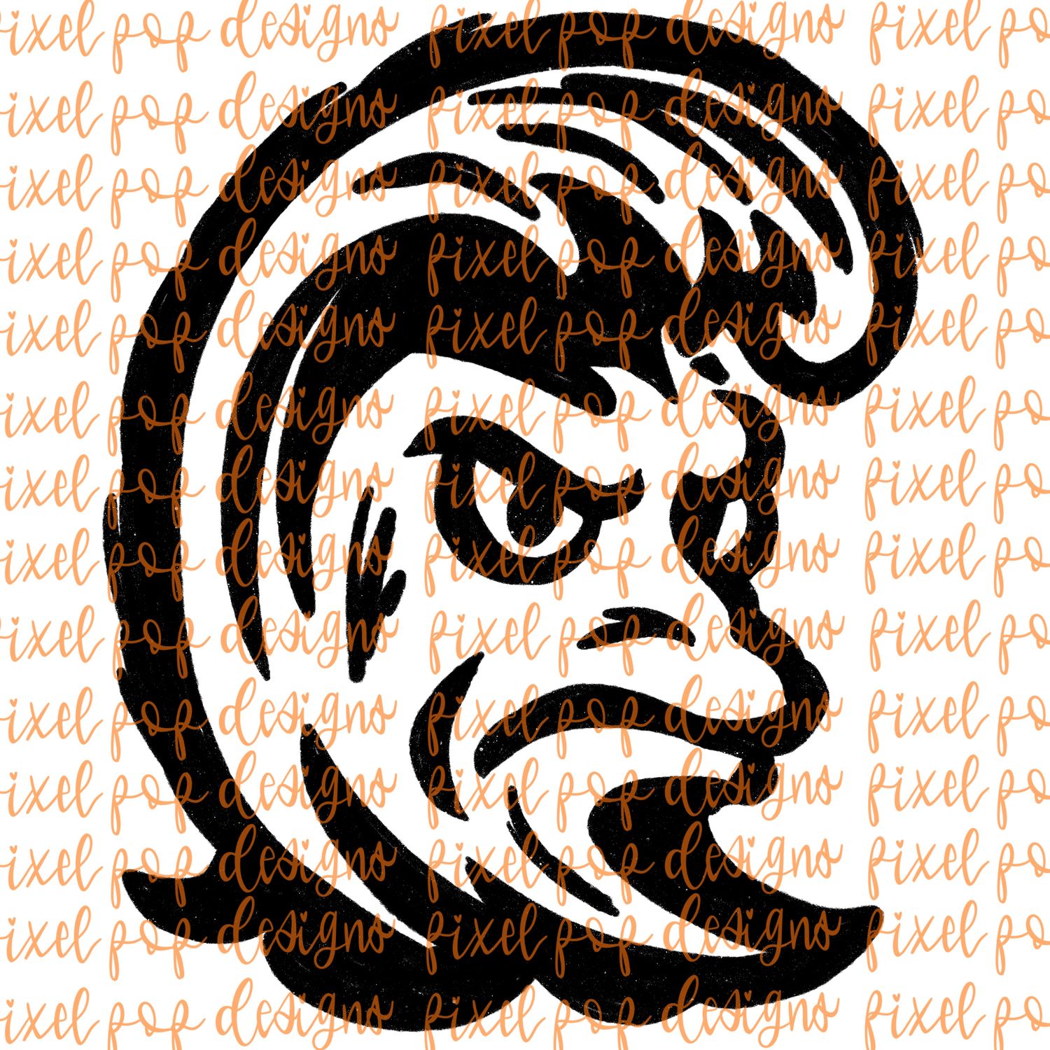 Hurricane (Ocean Wave) Fierce Mascot Hand Drawn Style PNG