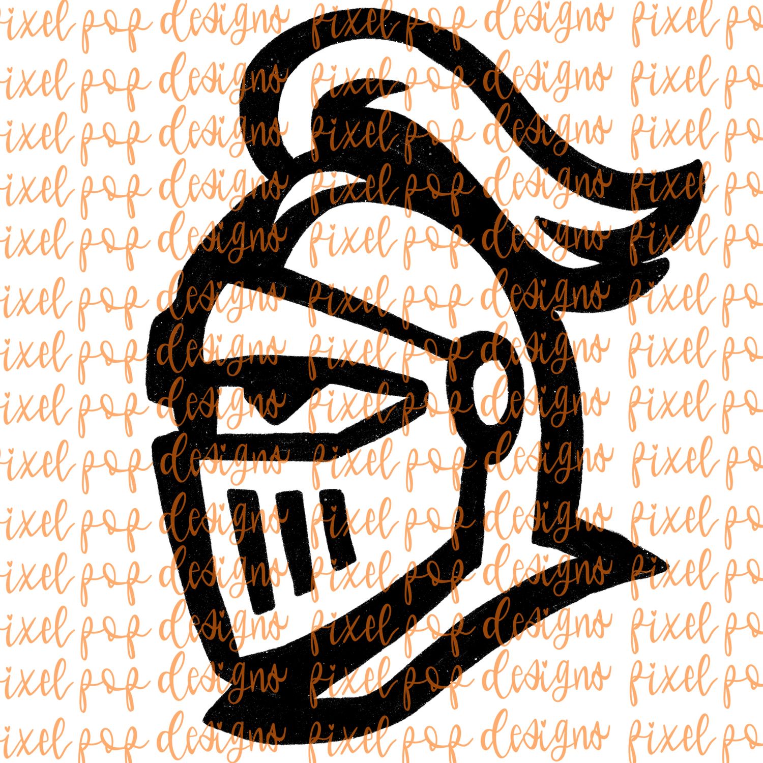 Knight Fierce Mascot Hand Drawn Style PNG