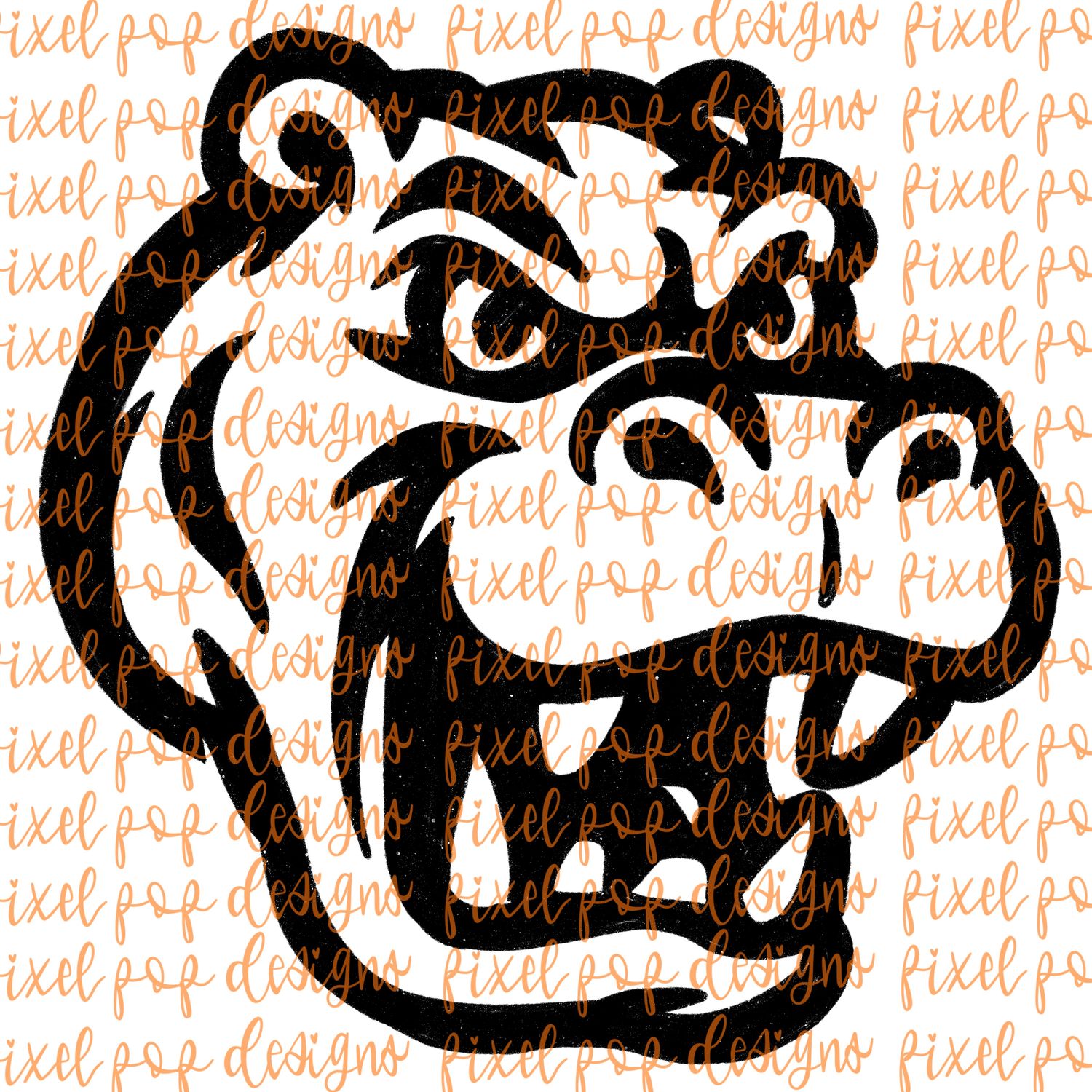 Hippo Fierce Mascot Hand Drawn Style PNG