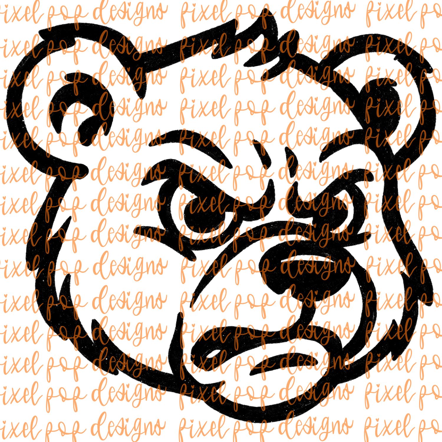 Cub Fierce Mascot Hand Drawn Style PNG