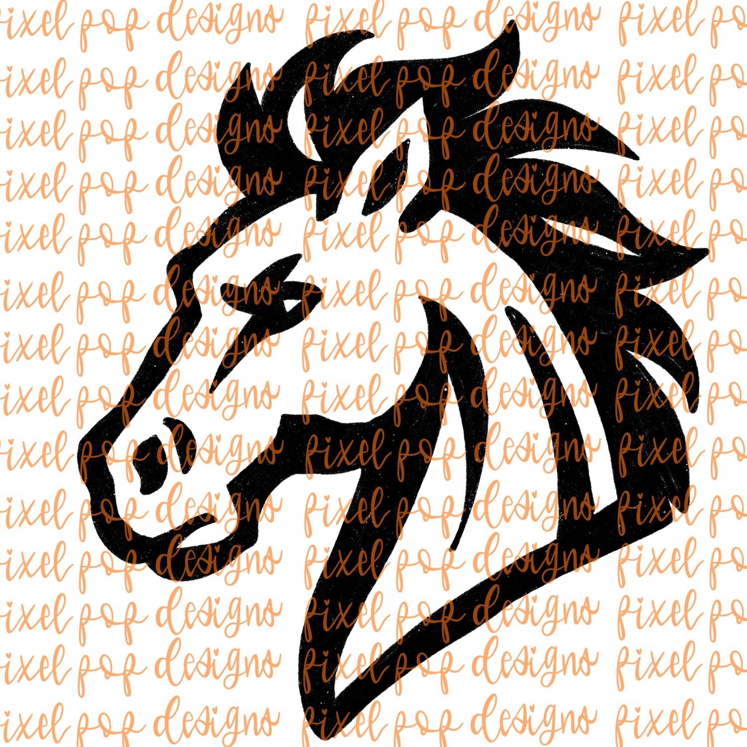 Horse Fierce Mascot Hand Drawn Style PNG