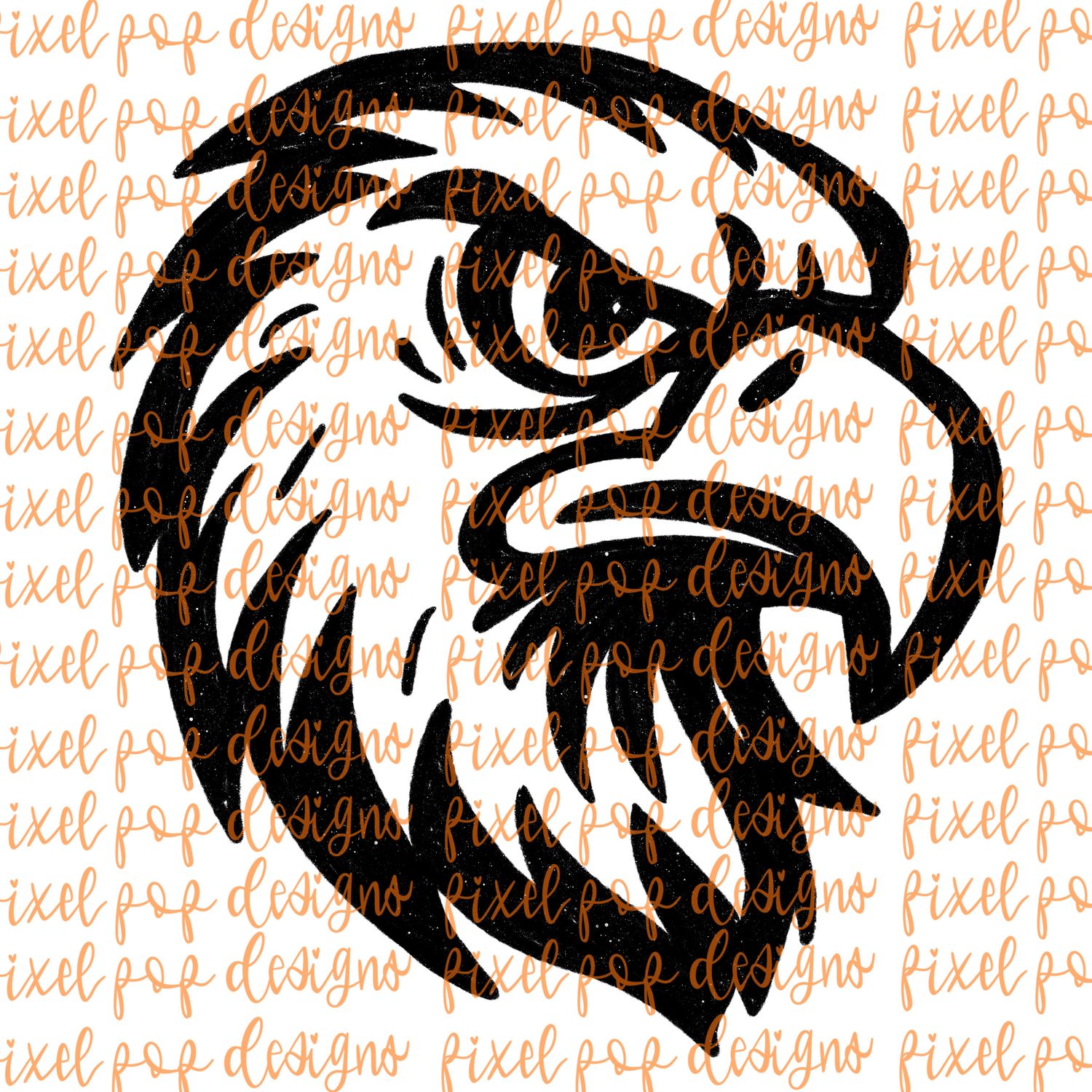 Eagle Fierce Mascot Hand Drawn Style PNG