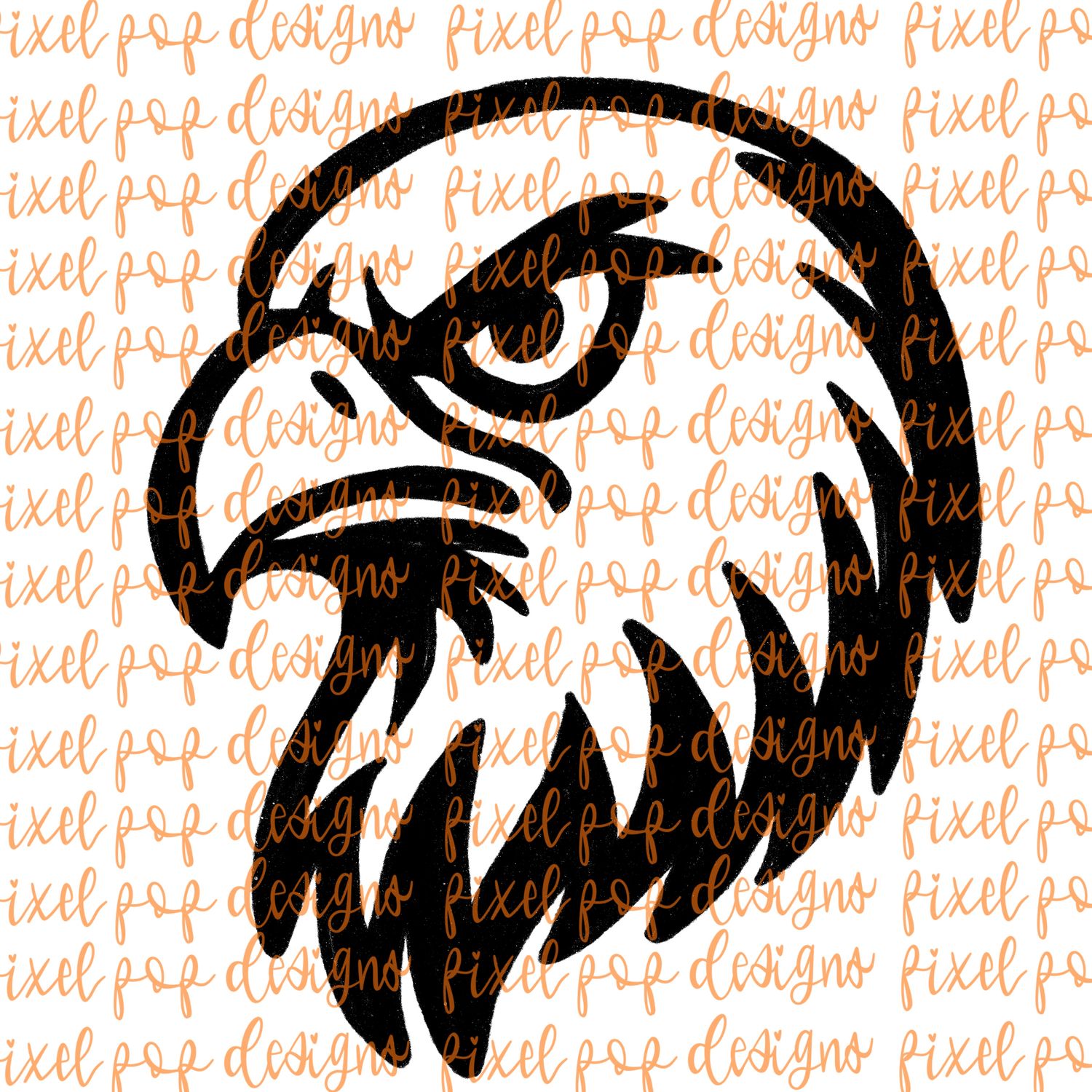 Falcon Fierce Mascot Hand Drawn Style PNG