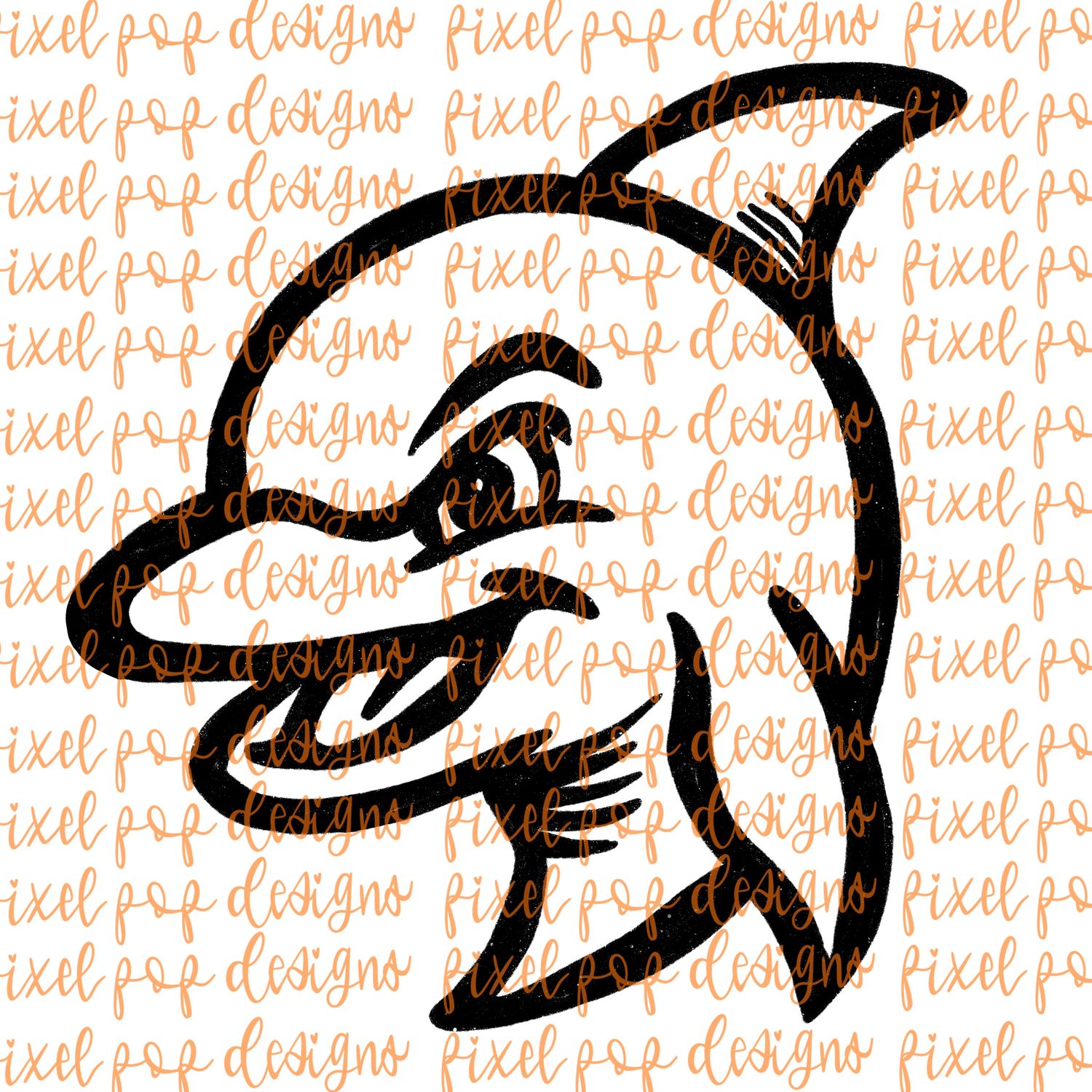 Dolphin Fierce Mascot Hand Drawn Style PNG