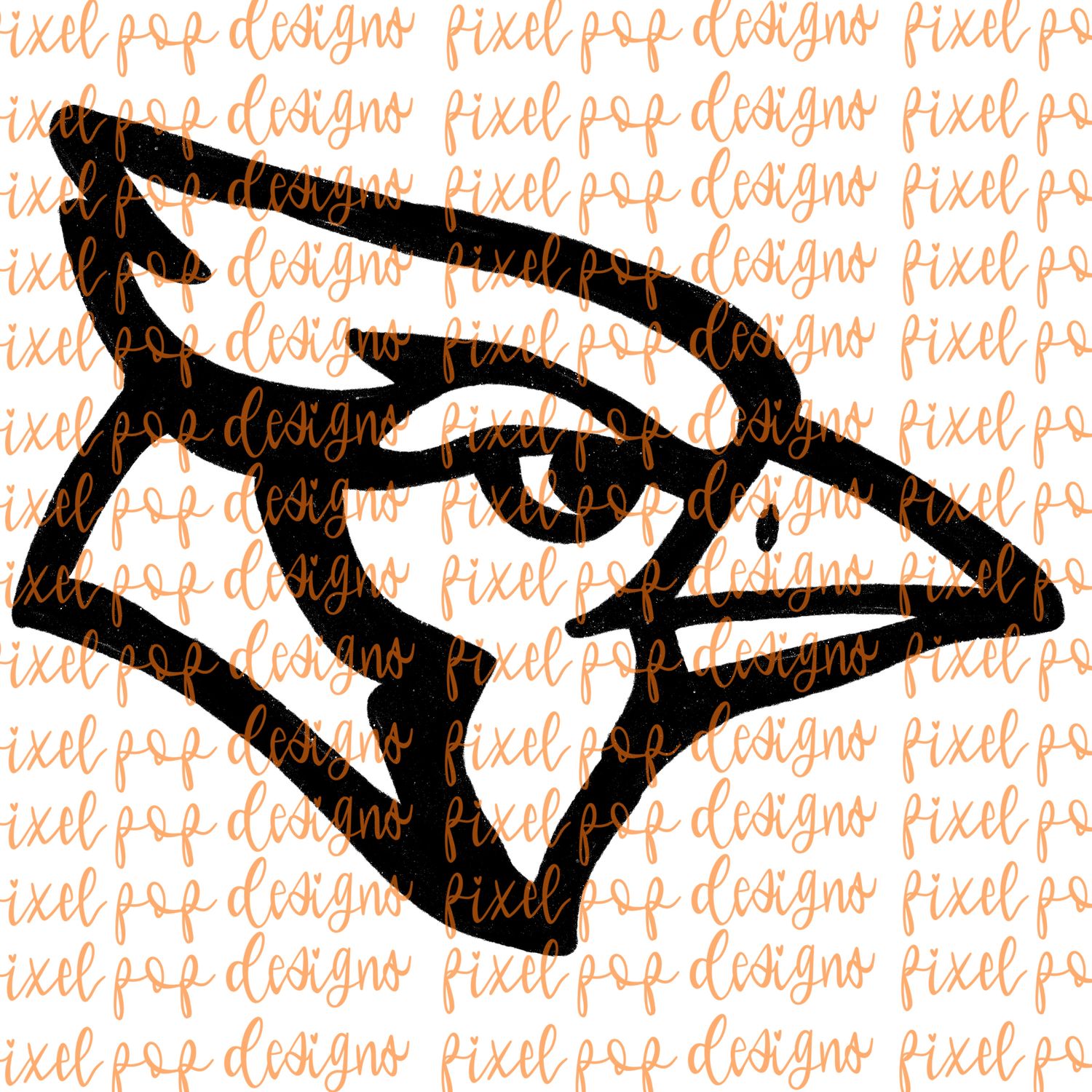 Blue Jay Fierce Mascot Hand Drawn Style PNG