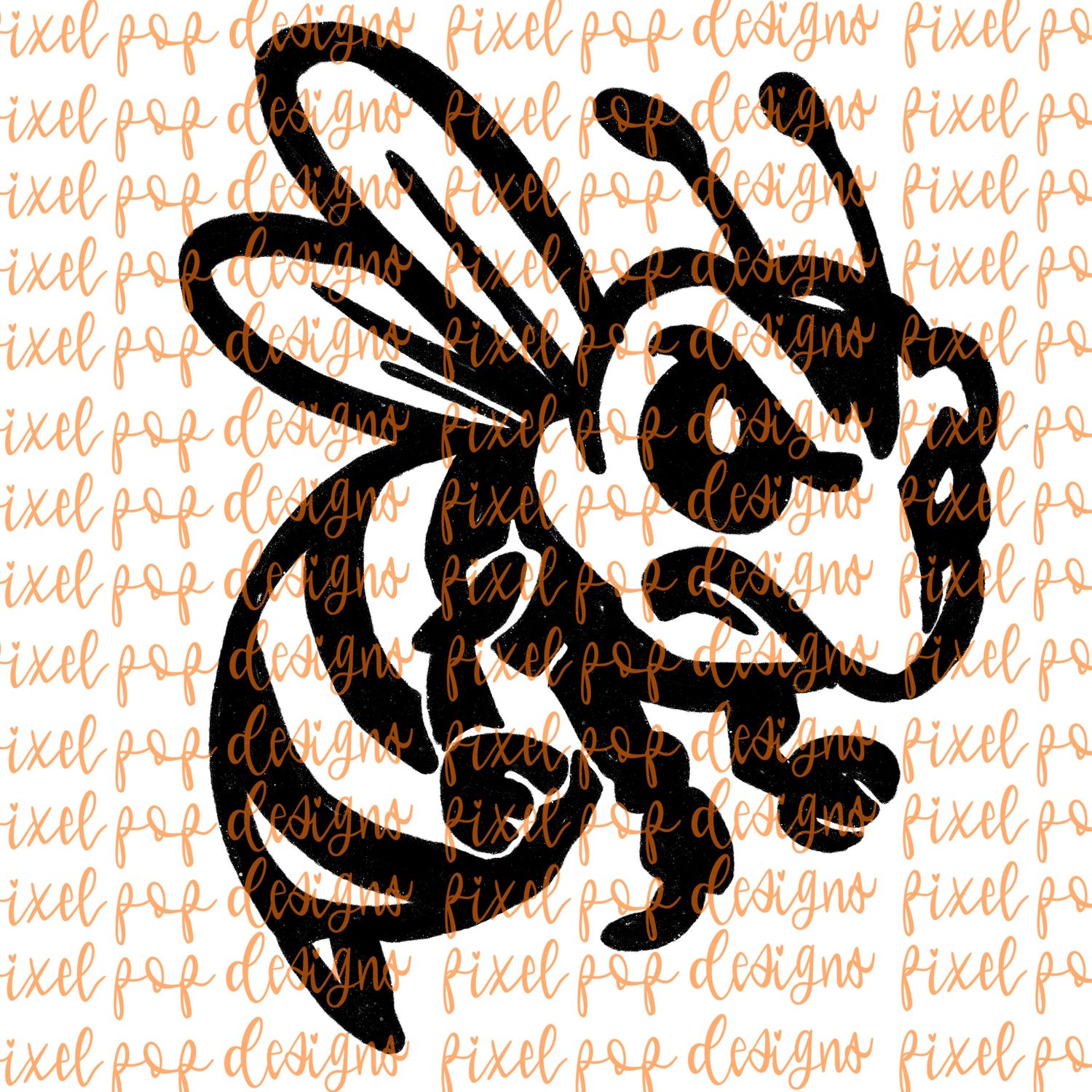 Bee Fierce Mascot Hand Drawn Style PNG