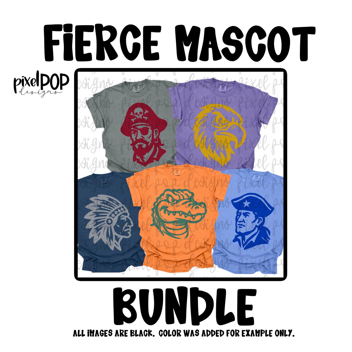 BUNDLE: Hand Drawn Fierce Mascots (86 PNGs)