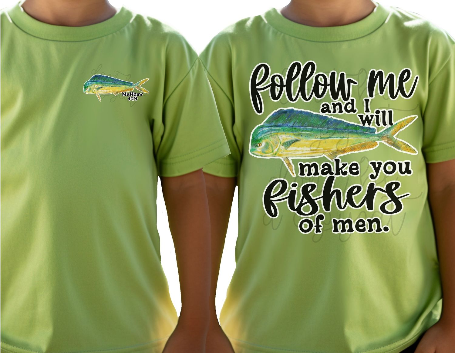 Fishers of Men Mahi Fish Bible Verse PNG | Religious Design | He is Risen | Seasonal Design | Sublimation Design
