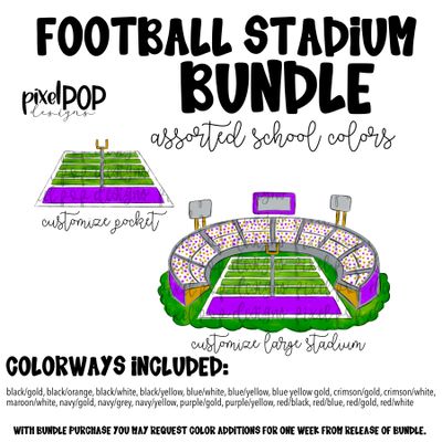 BUNDLE: Football Stadium in School Colors + Pocket Images (**receive all future additions free)