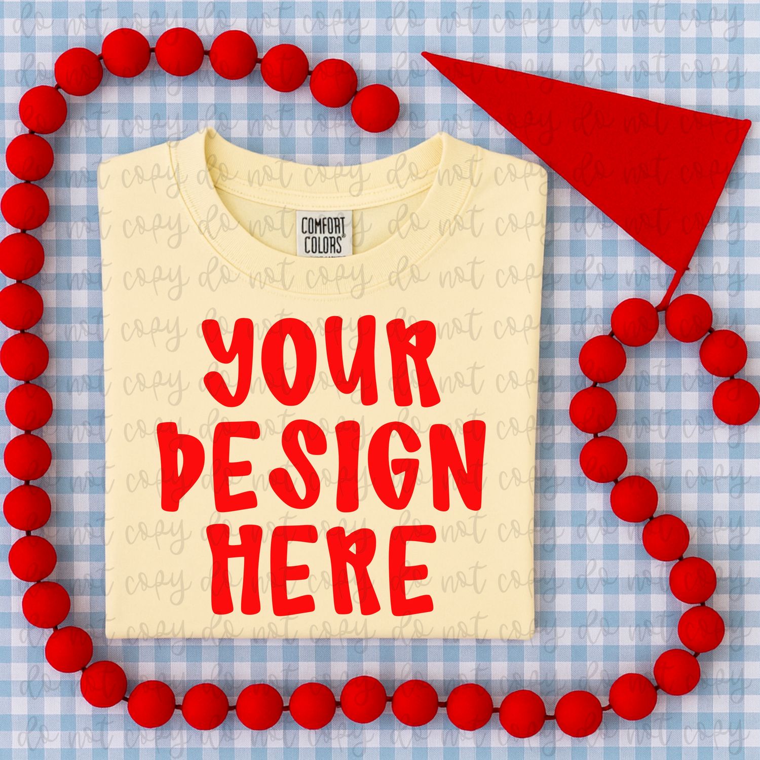 Comfort Colors Butter BLUE Teacher Kids T-Shirt Mockup | Folded Mock Up | Grandmillennial School Shirt Mock Up | DTF Mock Up | Preppy Mockup