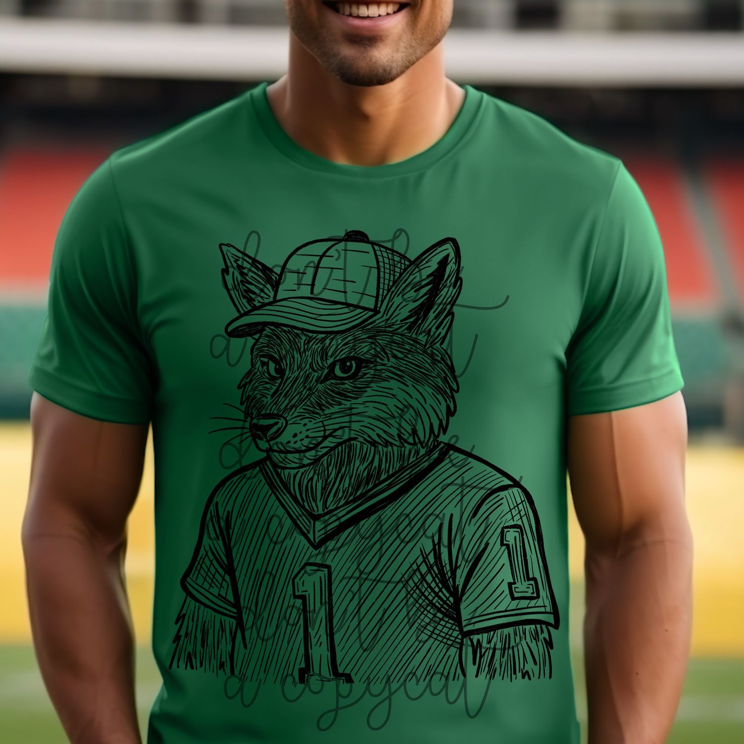 Jersey Sketch Mascots Fox Hand Drawn Style PNG