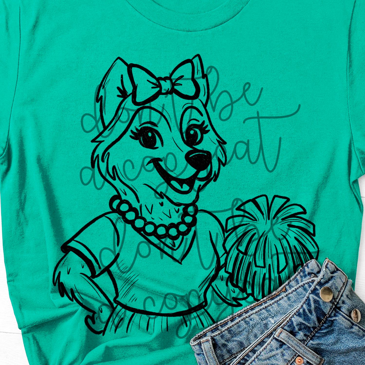 Vintage Cheer Huskies Husky Mascot Hand Drawn Style PNG