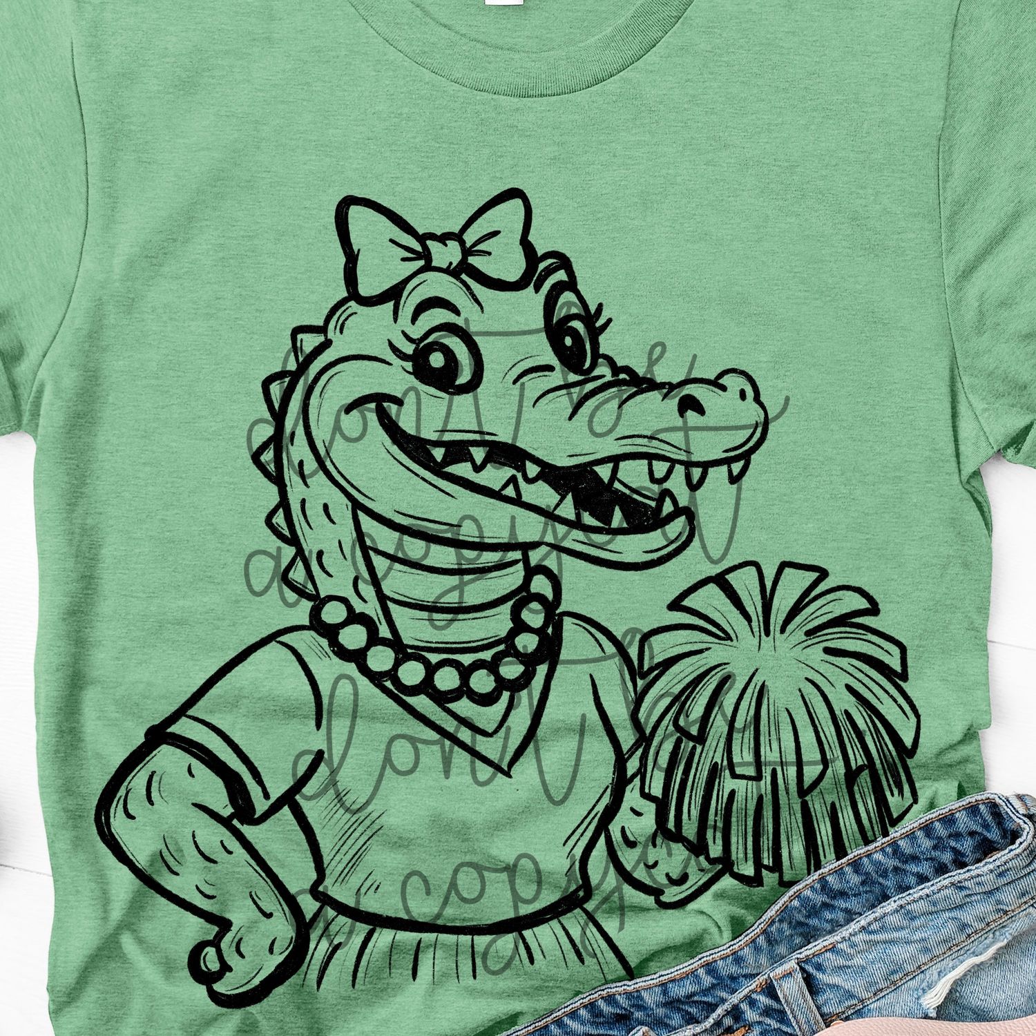 Vintage Cheer Gators Hand Drawn Spirit PNG
