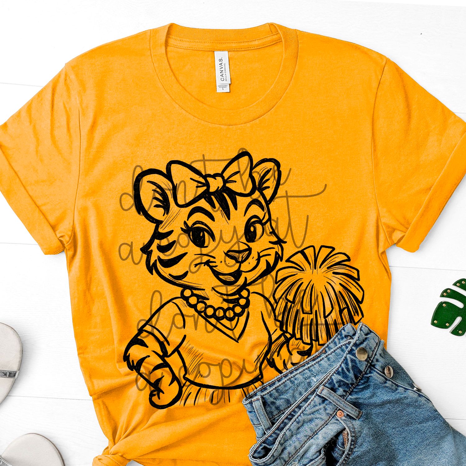 Vintage Cheer Tigers Tiger Hand Drawn Spirit PNG