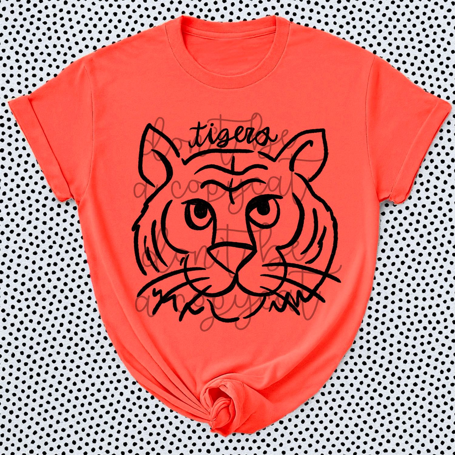 Tigers Doodle Mascot Hand Lettered Style PNG
