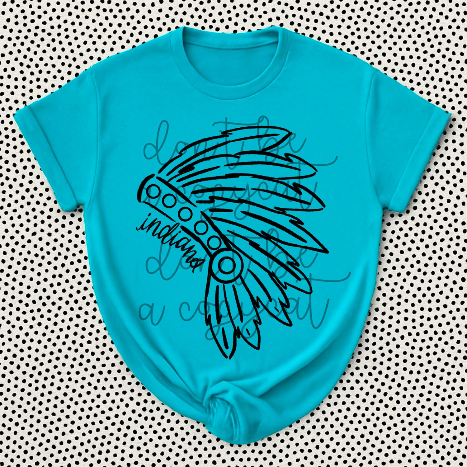 Indians (Headdress) Doodle Mascot Hand Lettered Style PNG