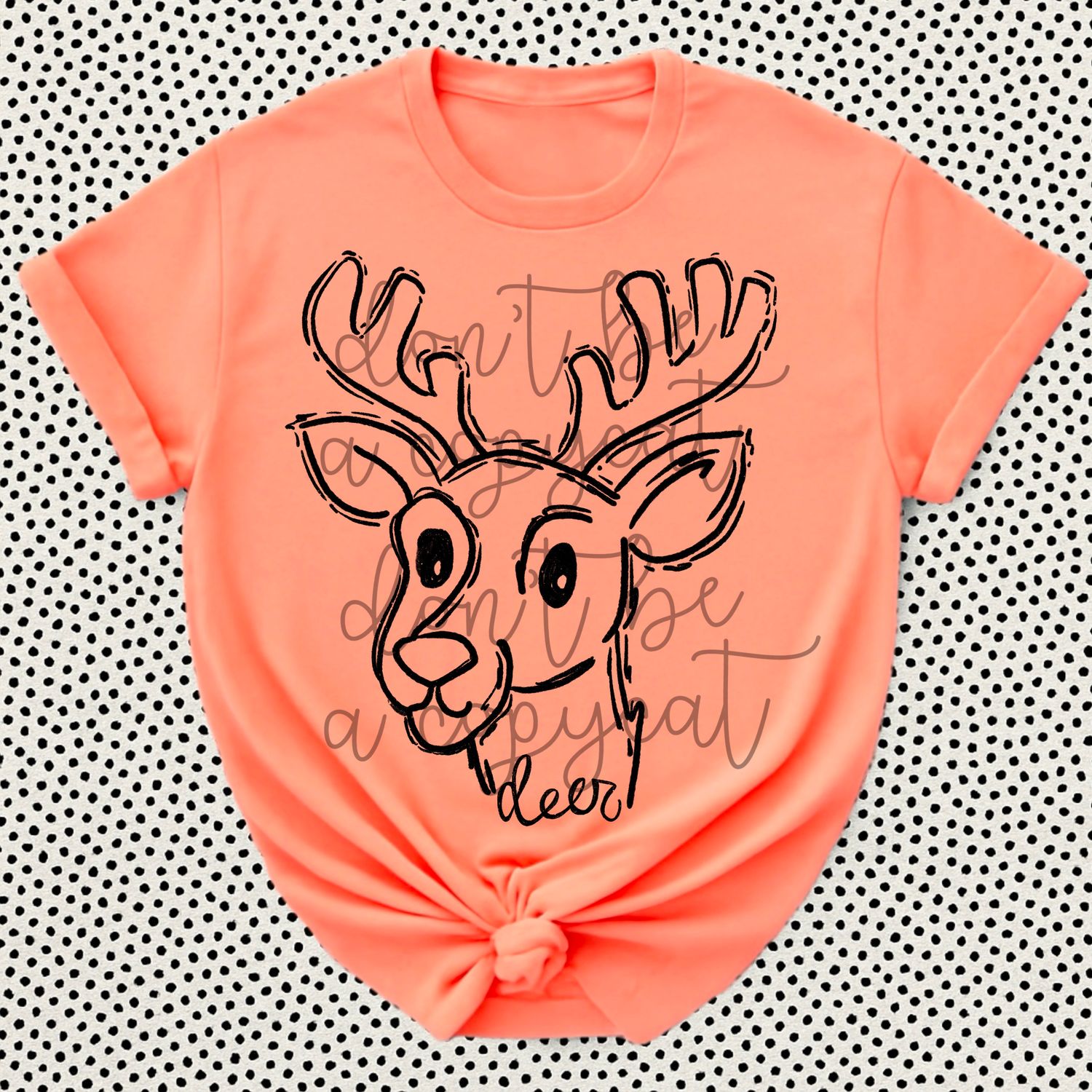 Deer Doodle Mascot Hand Lettered Style PNG