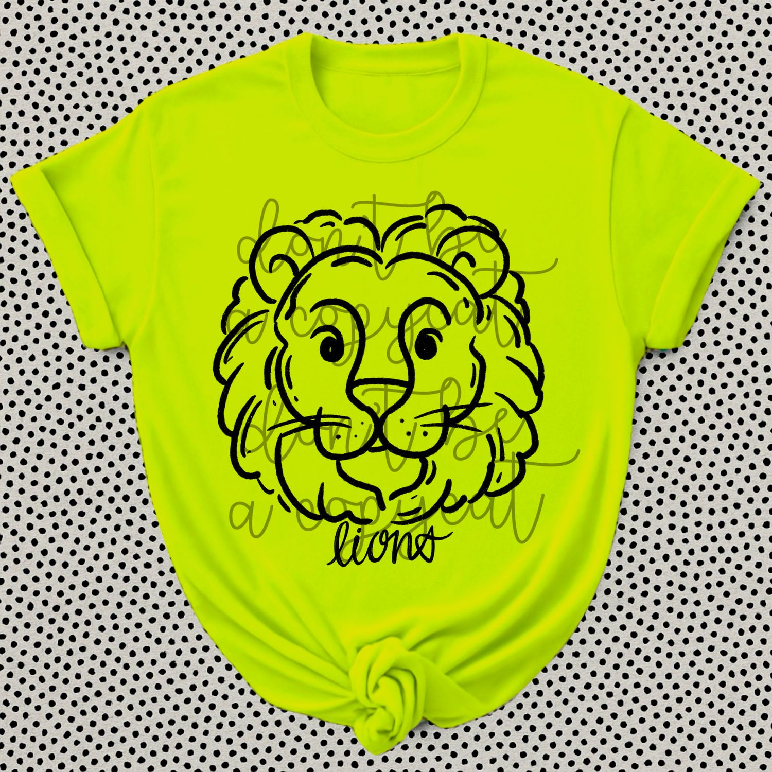 Lions Doodle Mascot Hand Lettered Style PNG