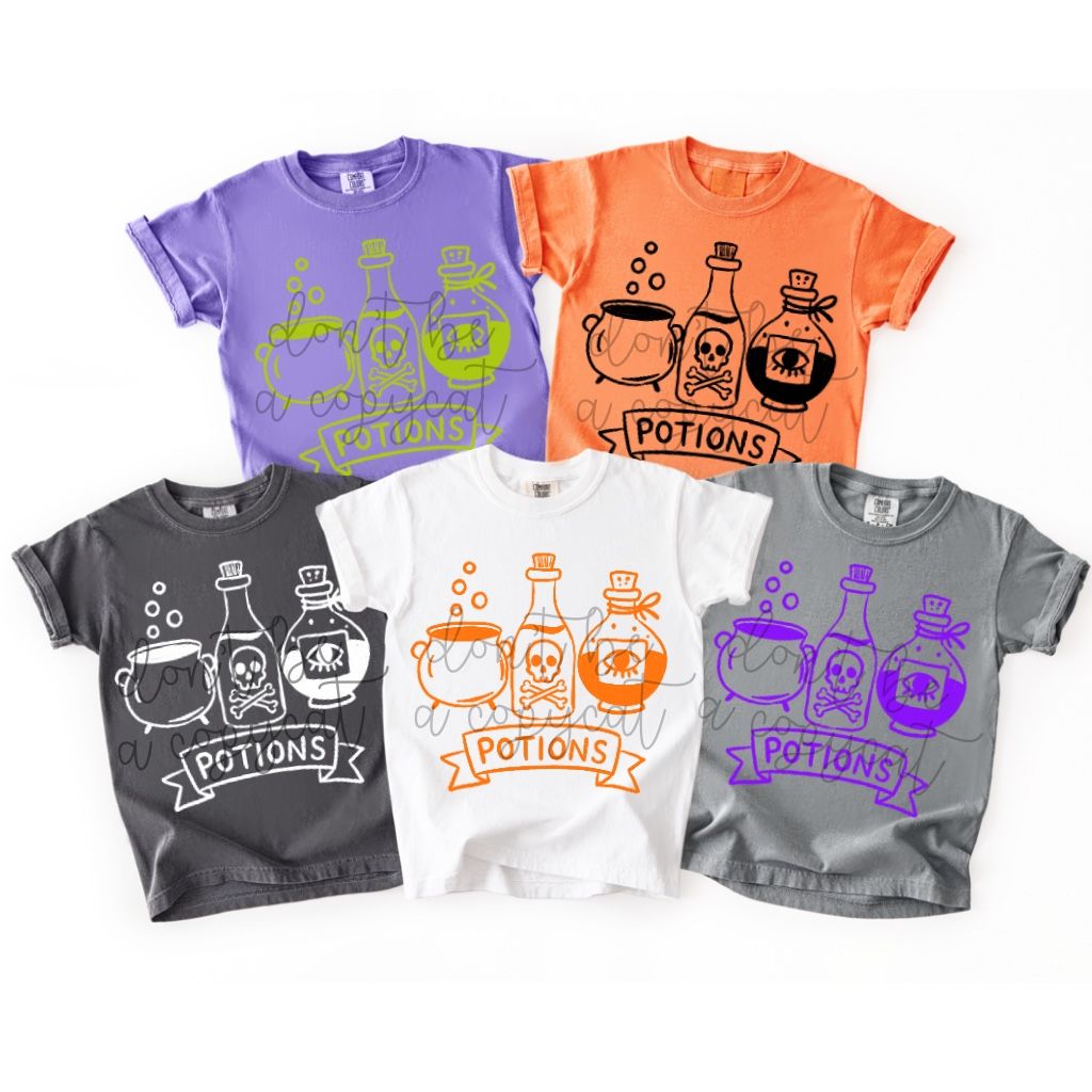 Halloween Doodles Witches Brew Potion,  PNG Design in 5 Colors Bat Ghost Spooky Halloween Design Pumpkin Witch Design Halloween Pumpkin DTF Sublimation