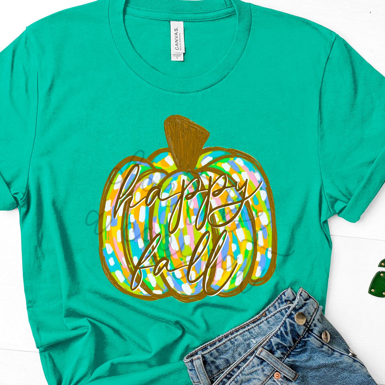 Textured Paint Pumpkin Happy Fall Bright Halloween Design Pumpkin Witch Design Halloween Pumpkin DTF Sublimation