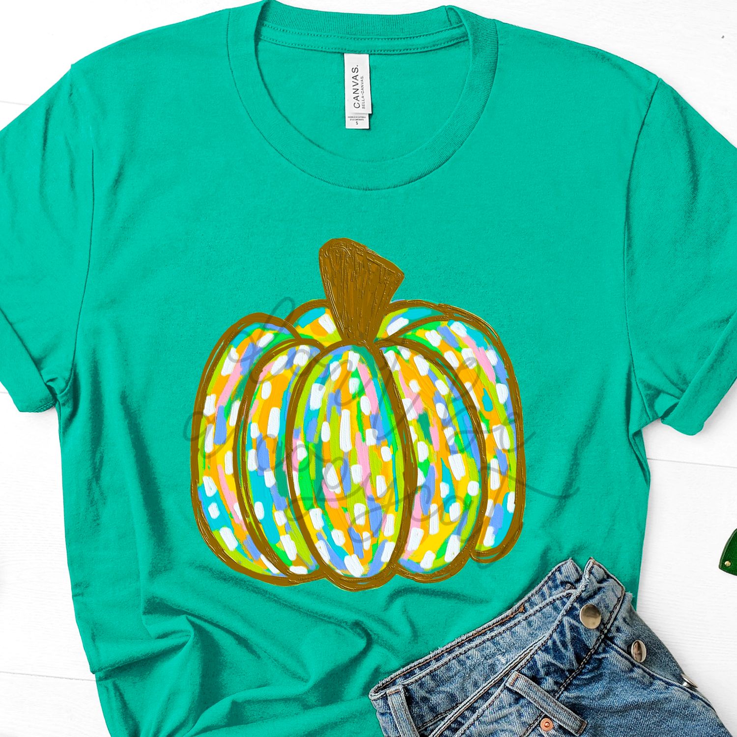Textured Paint Pumpkin Bright Halloween Design Pumpkin Witch Design Halloween Pumpkin DTF Sublimation