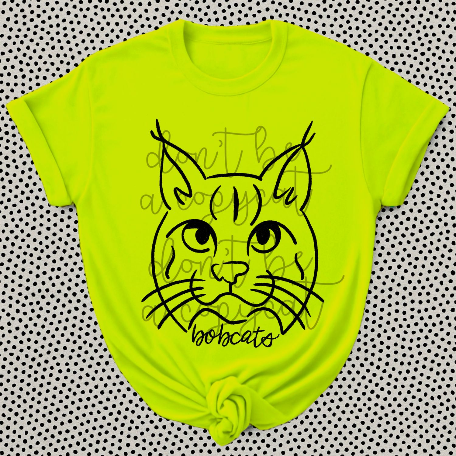Bobcats Doodle Mascot School SpiritHand Lettered Style PNG