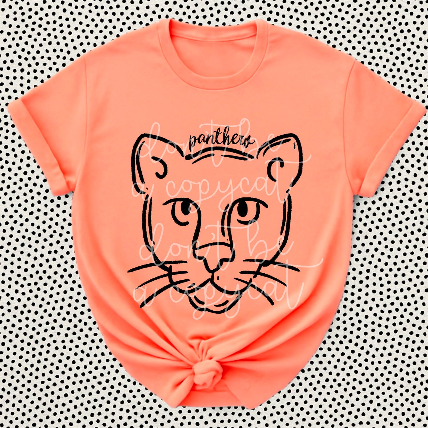 Panthers Doodle Mascot Hand Lettered Style PNG