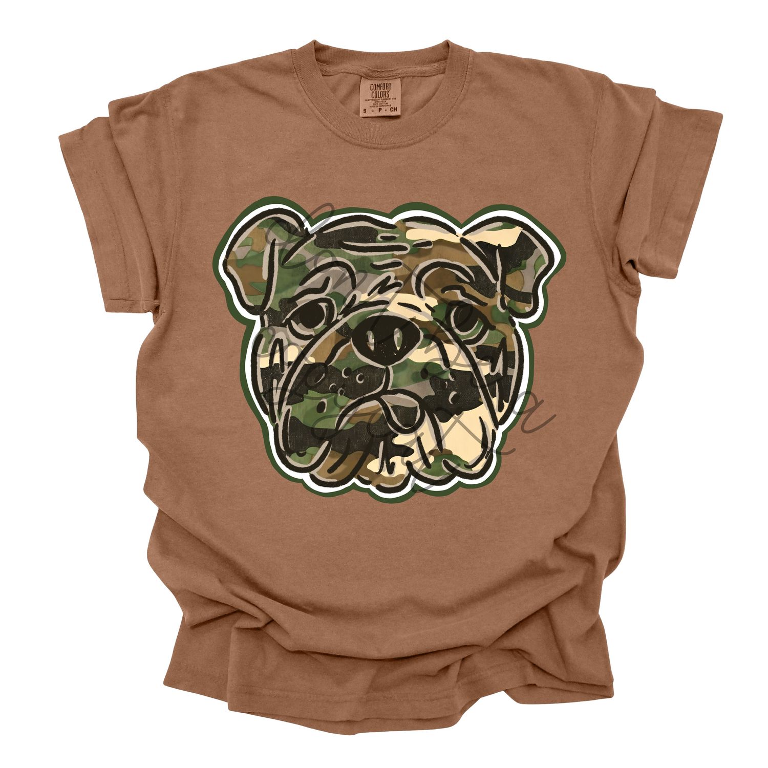 Camouflage Doodle Mascots Bulldog School Spirit Design PNG School Mascot Camo Bulldogs Digital Design Printable Digital Mascot Design