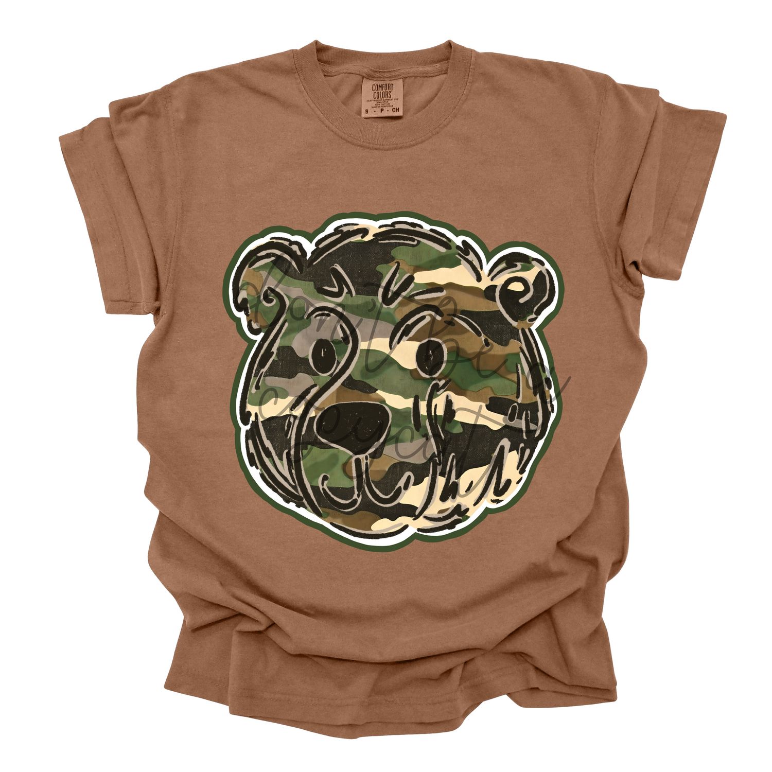 Camouflage Doodle Mascots Bear School Spirit Design PNG School Mascot Camo Bears Digital Design Printable Digital Mascot Design