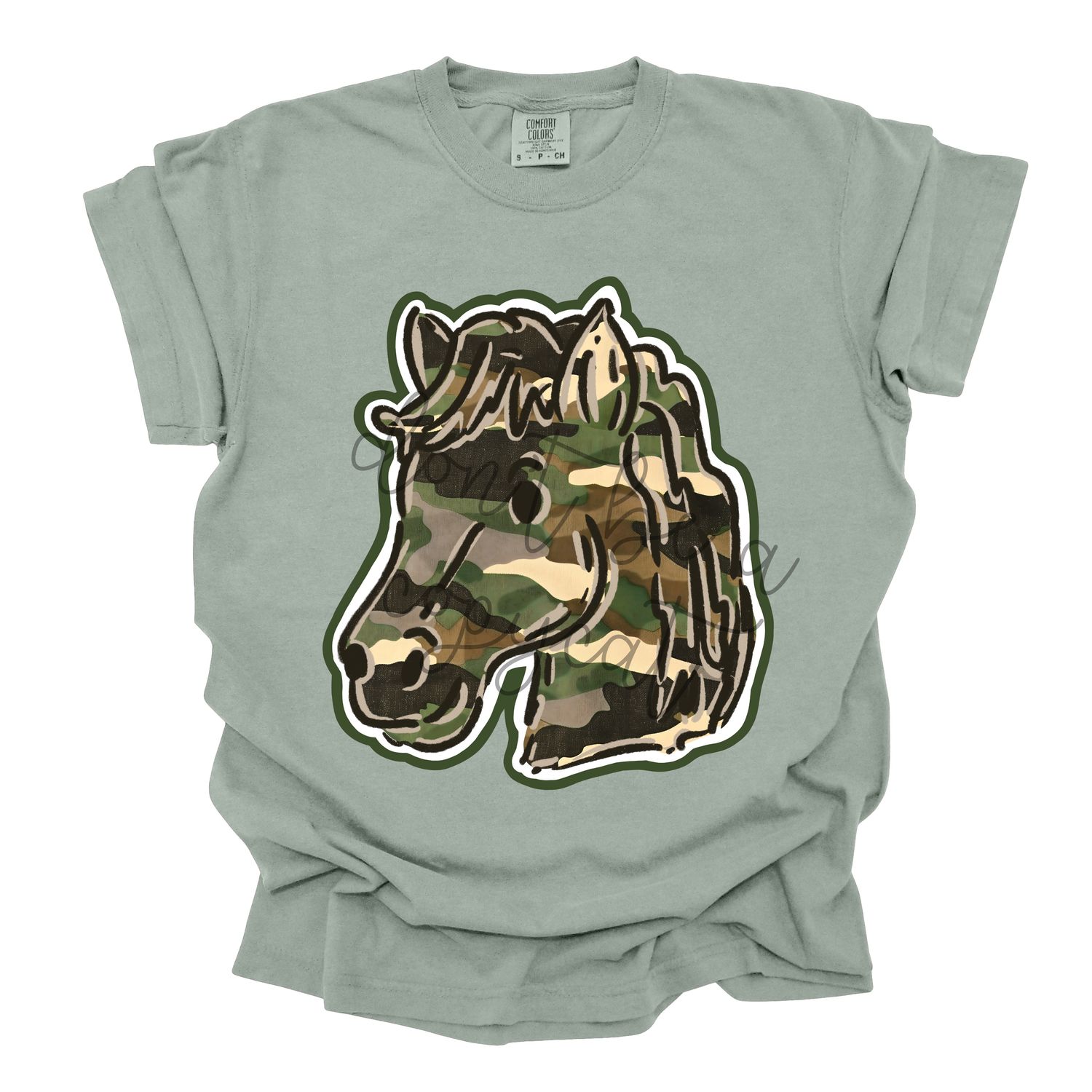 Camouflage Doodle Mascots Horse School Spirit Design PNG School Mascot Camo Mustang Maverick Colt Digital Design Printable Digital Mascot Design