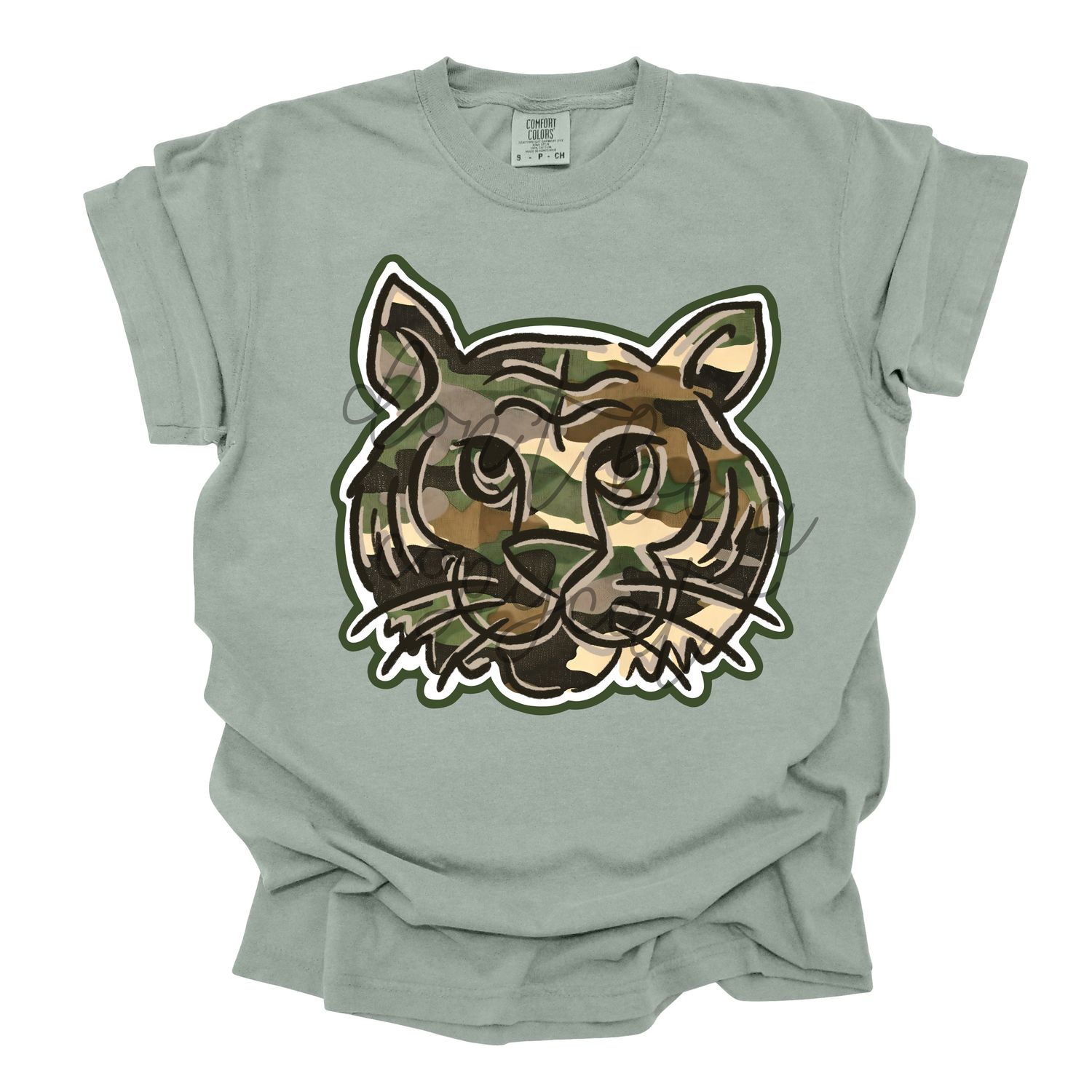Camouflage Doodle Mascots Tiger School Spirit Design PNG School Mascot Camo Tigers Digital Design Printable Digital Mascot Design