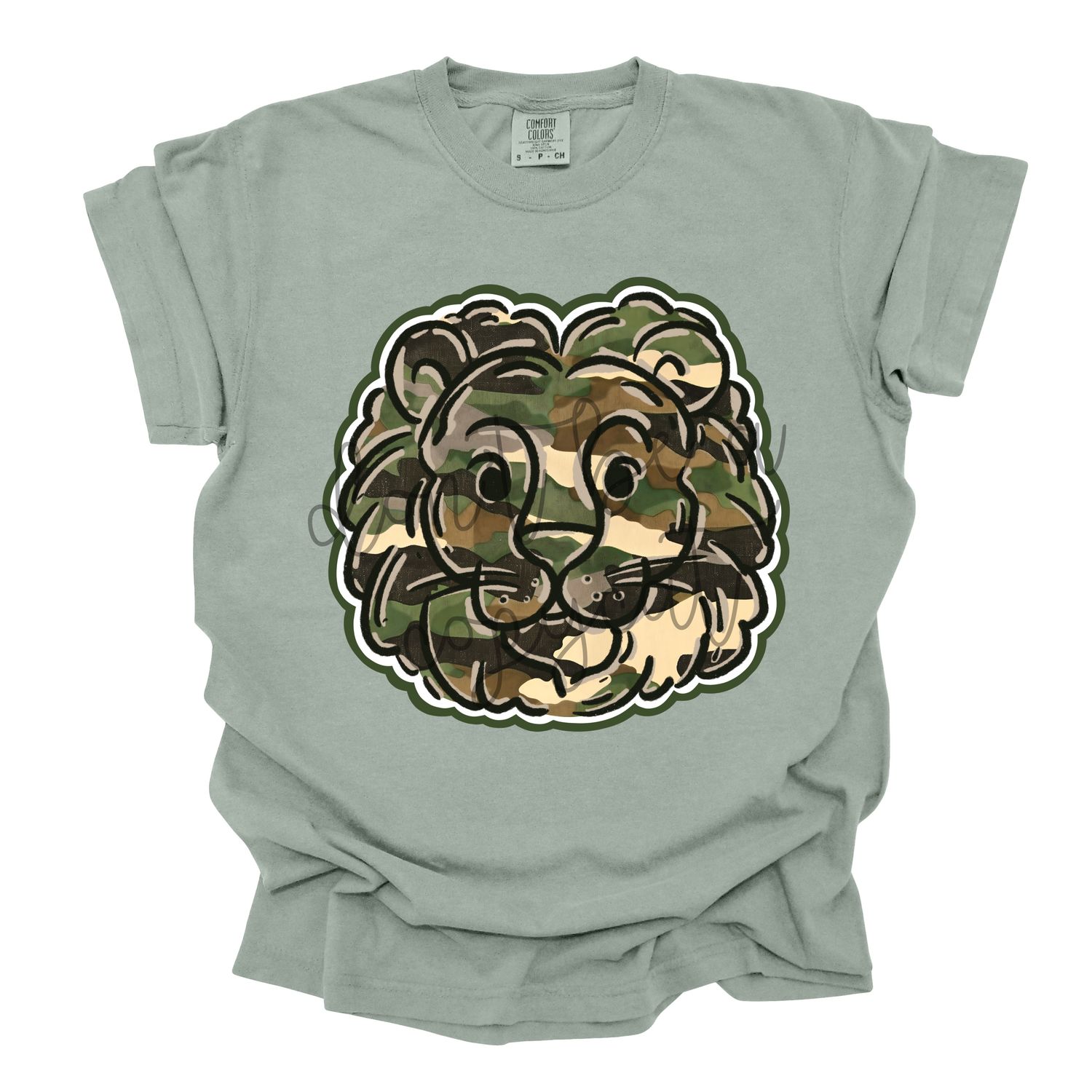 Camouflage Doodle Mascots Lion School Spirit Design PNG School Mascot Camo Lions Digital Design Printable Digital Mascot Design