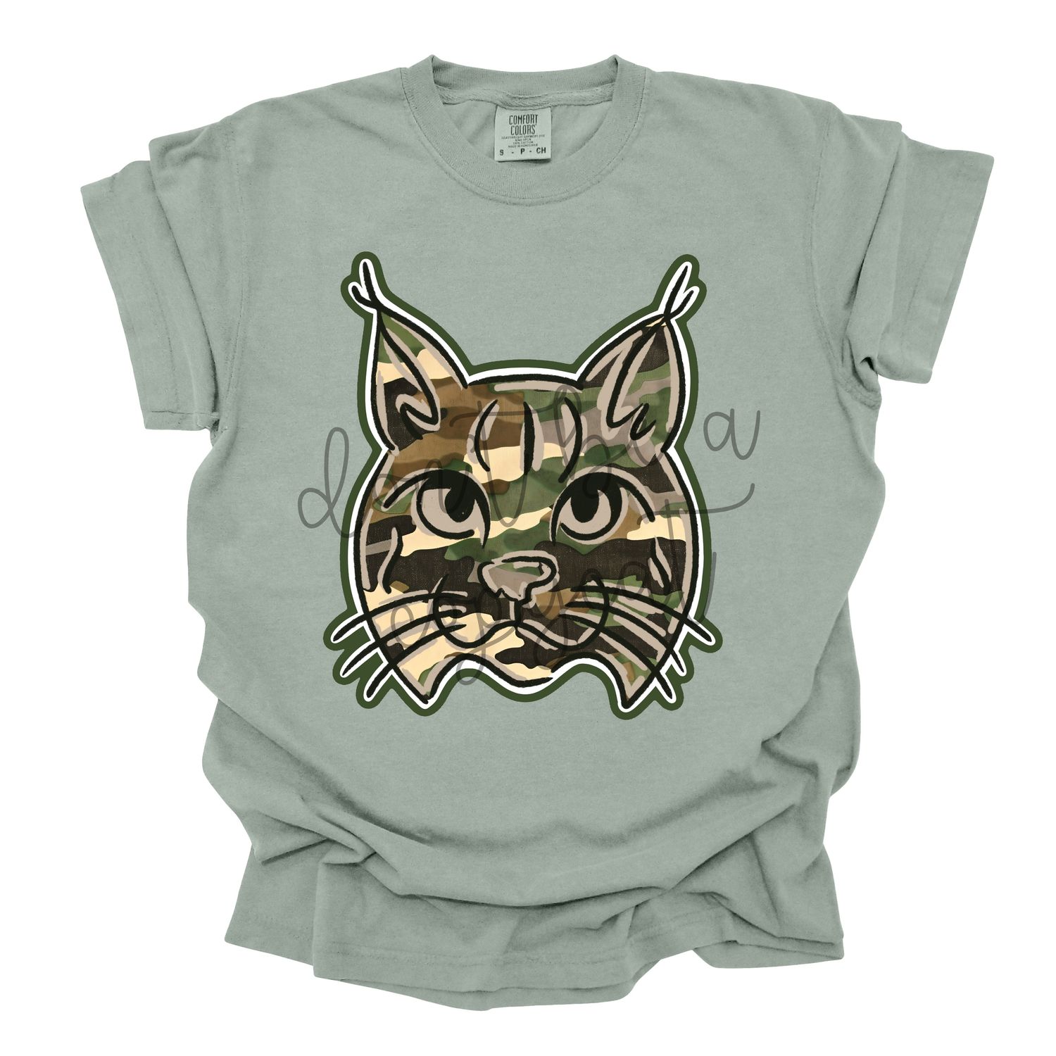 Camouflage Doodle Mascots Bobcat School Spirit Design PNG School Mascot Camo Bobcats Digital Design Printable Digital Mascot Design