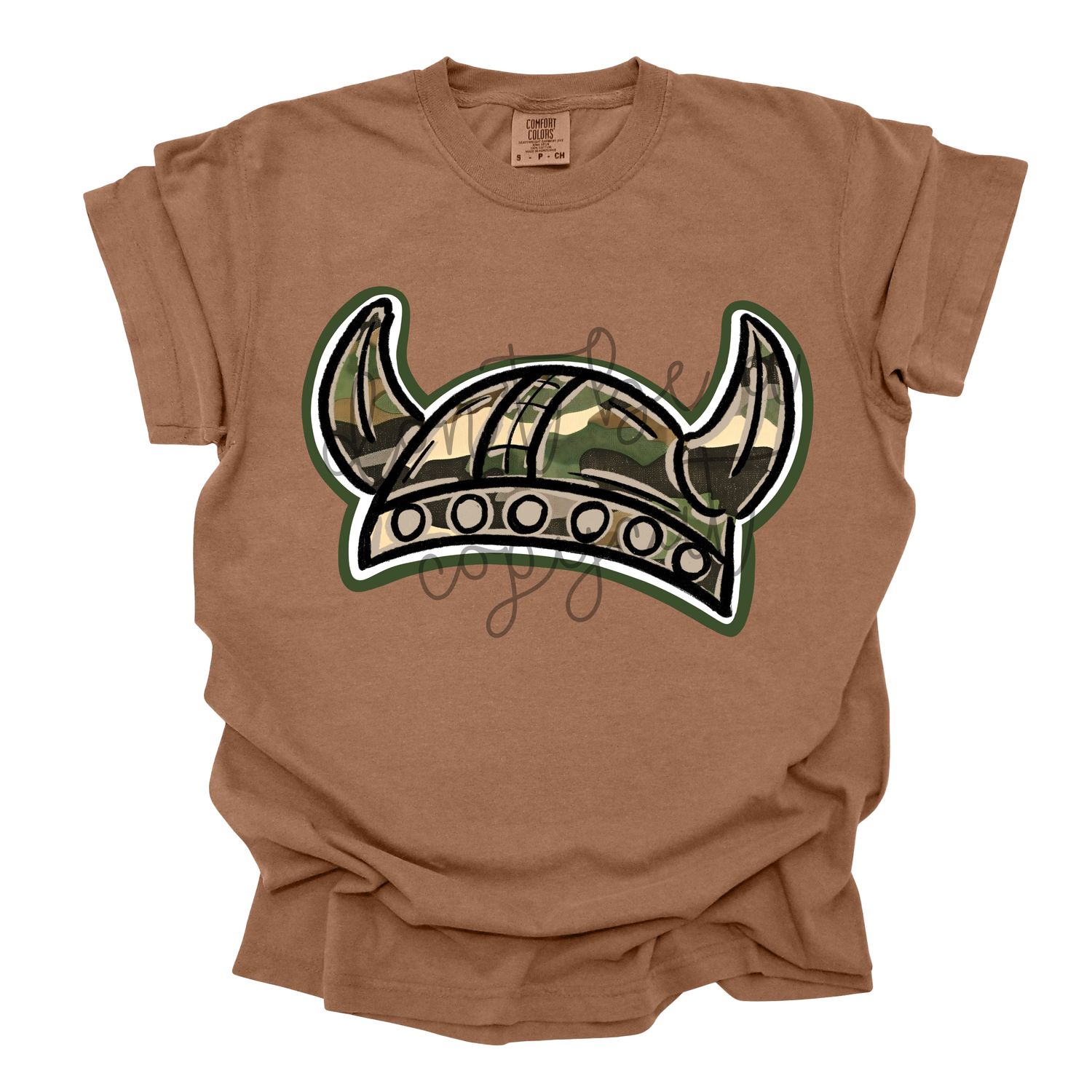 Camouflage Doodle Mascots Viking Helmet School Spirit Design PNG School Mascot Camo Vikings Digital Design Printable Digital Mascot Design