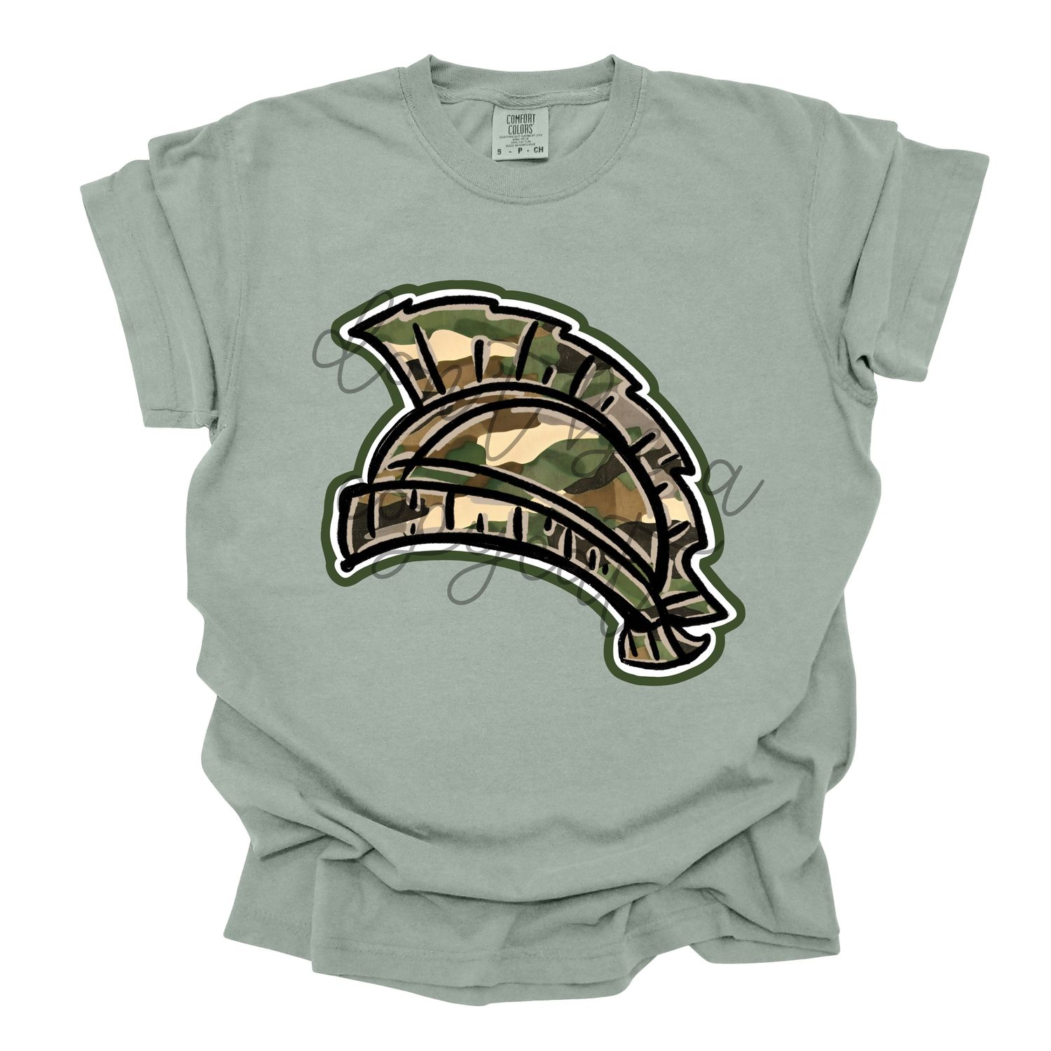 Camouflage Doodle Mascots Spartan Trojan Helmet School Spirit Design PNG School Mascot Camo Spartans Trojans Digital Design Printable Digital Mascot Design