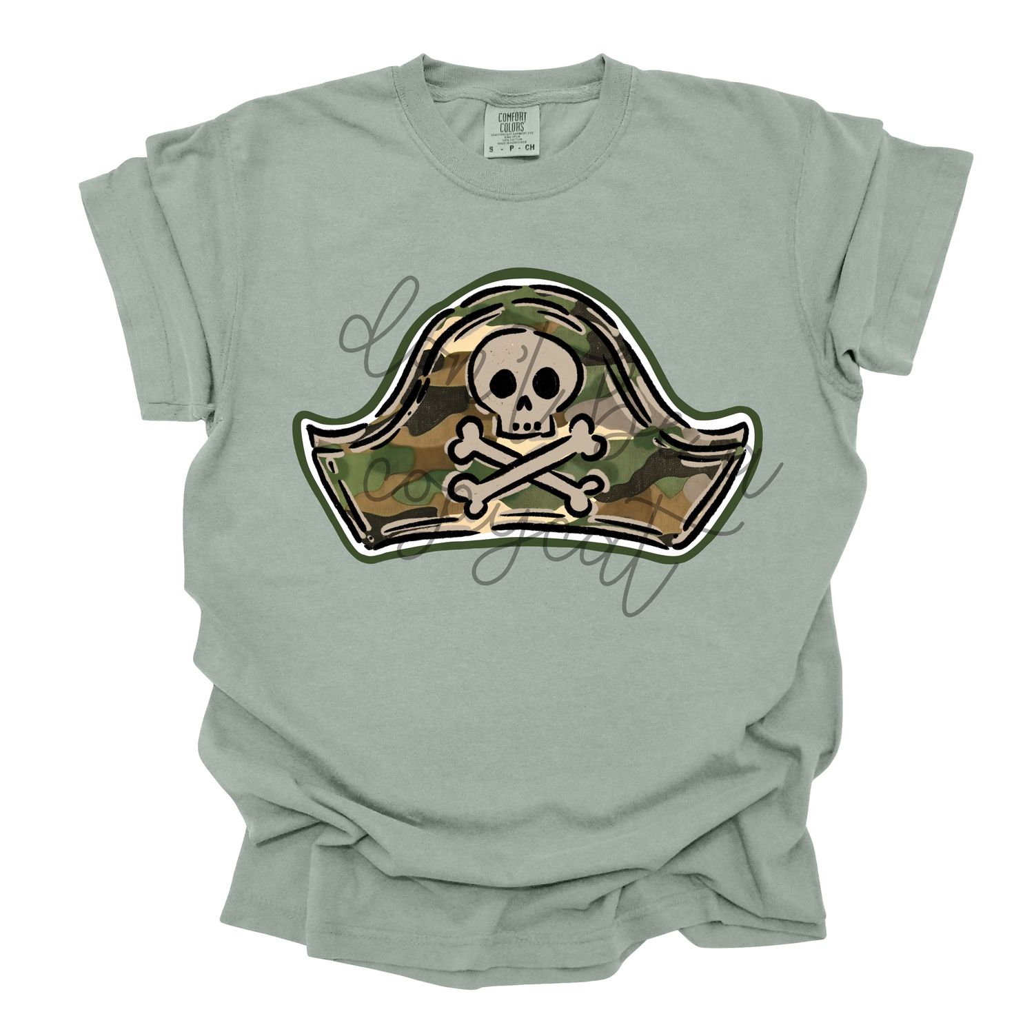 Camouflage Doodle Mascots Pirate Hat School Spirit Design PNG School Mascot Camo Pirates Digital Design Printable Digital Mascot Design
