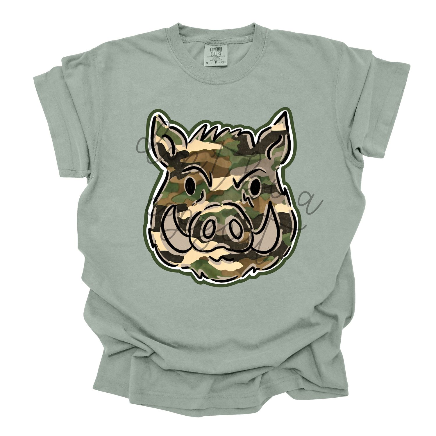 Camouflage Doodle Mascots Razorback School Spirit Design PNG School Mascot Camo Razorbacks Hogs Hog Digital Design Printable Digital Mascot Design