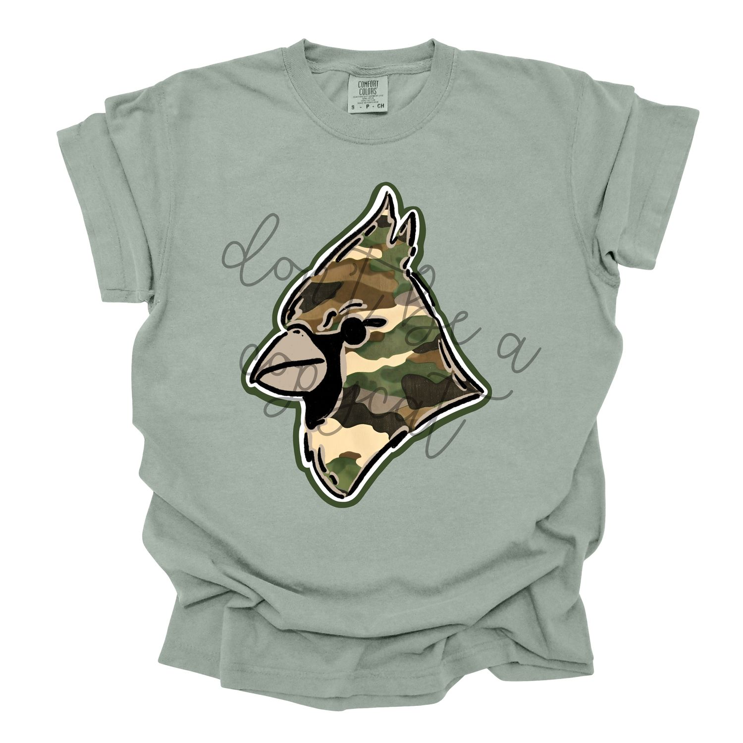 Camouflage Doodle Mascots Cardinal School Spirit Design PNG School Mascot Camo Cardinals Digital Design Printable Digital Mascot Design