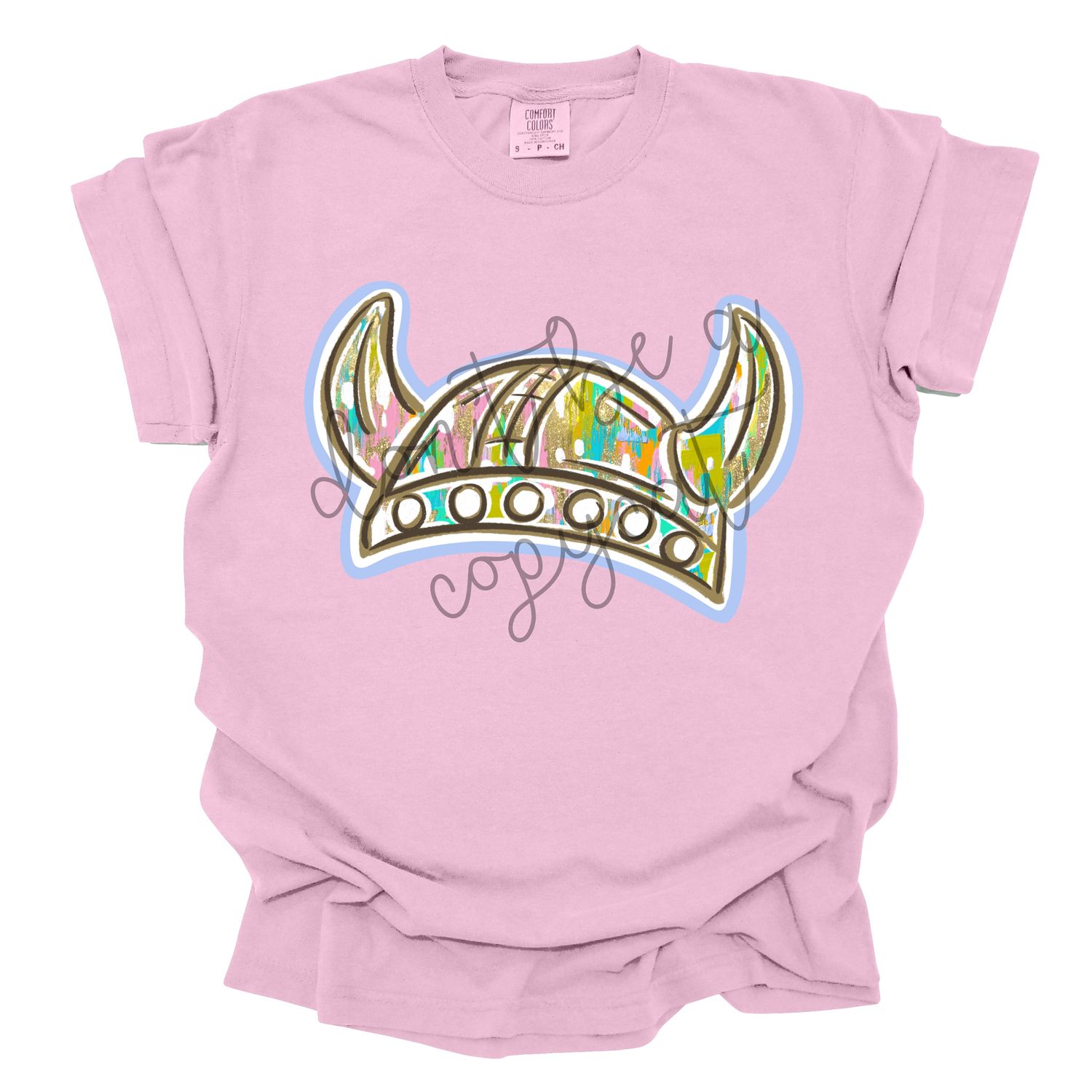 Pastel Paint Doodle Mascots Viking Helmet School Spirit Design PNG School Mascot Camo Vikings Digital Design Printable Digital Mascot Design